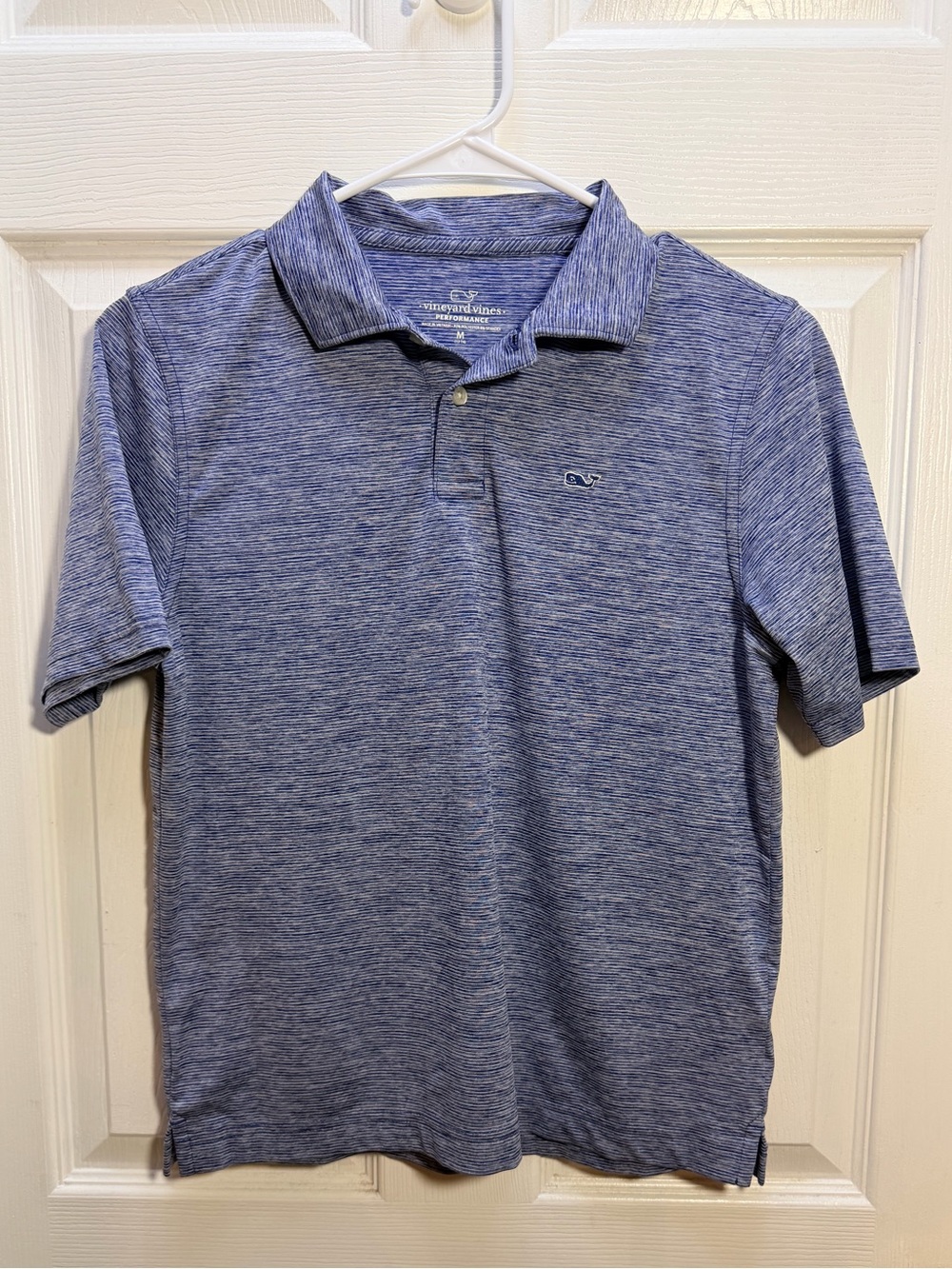 Vineyard Vines Blue Boys 12/14 Medium Heather Performance Polo - Picture 1 of 4